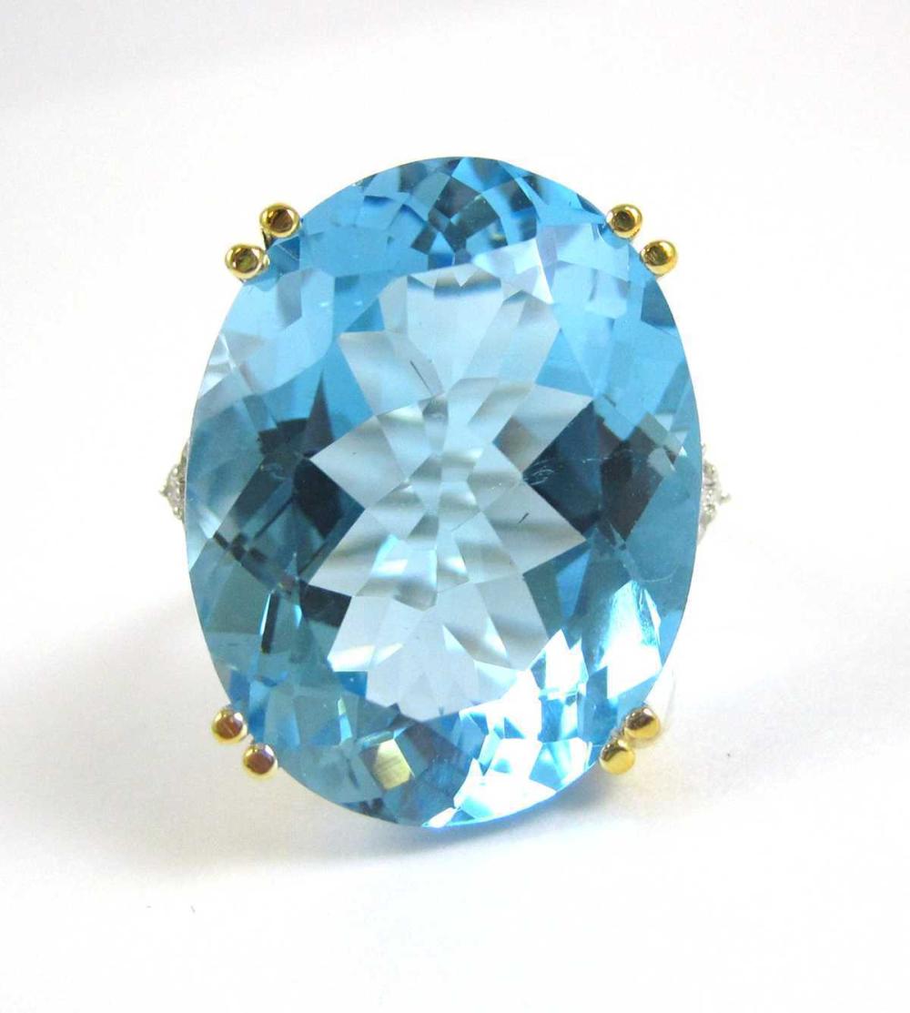 BLUE TOPAZ, DIAMOND AND FOURTEEN