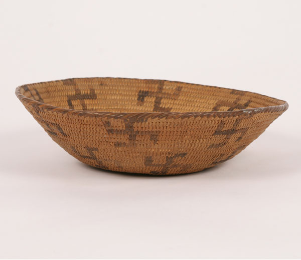 Pima Indian woven coil basket bowl with