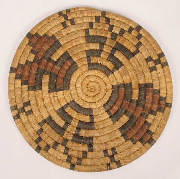 Hopi Indian woven coil tray/plaque with