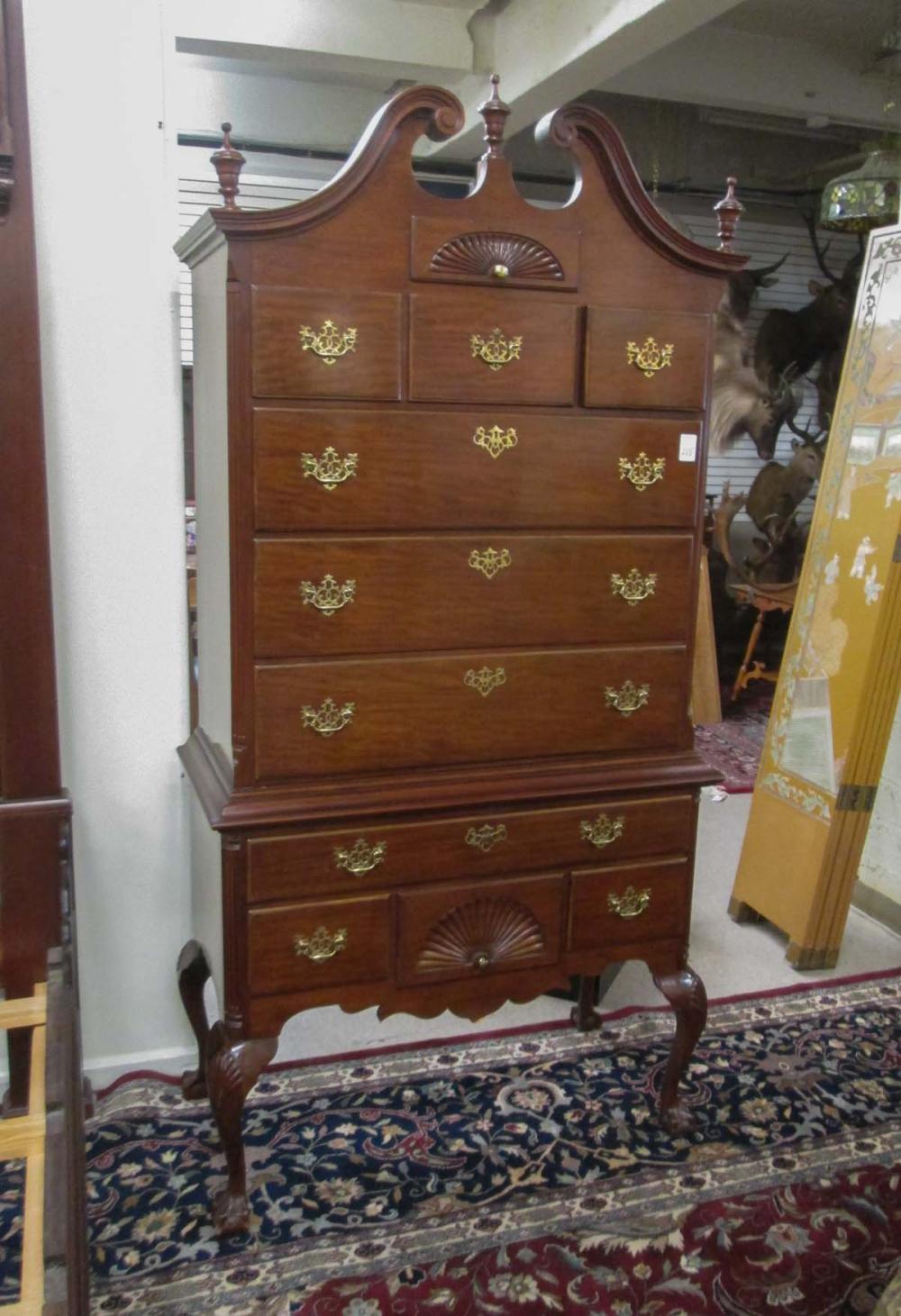 CHIPPENDALE STYLE MAHOGANY HIGHBOY 316a88