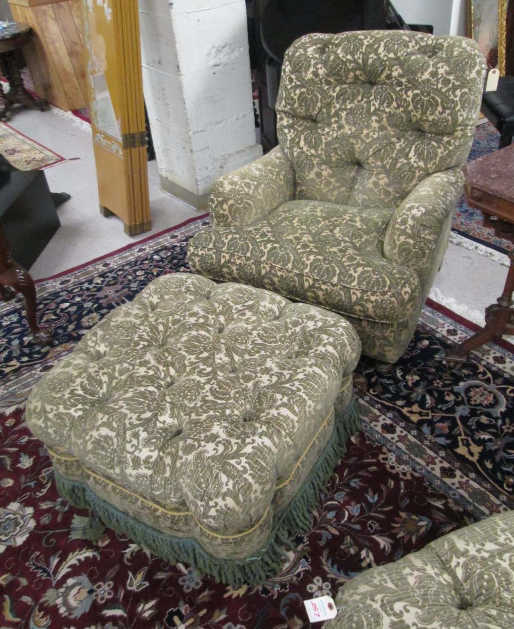 PAIR OF GREEN EASY CHAIRS WITH 316aa4