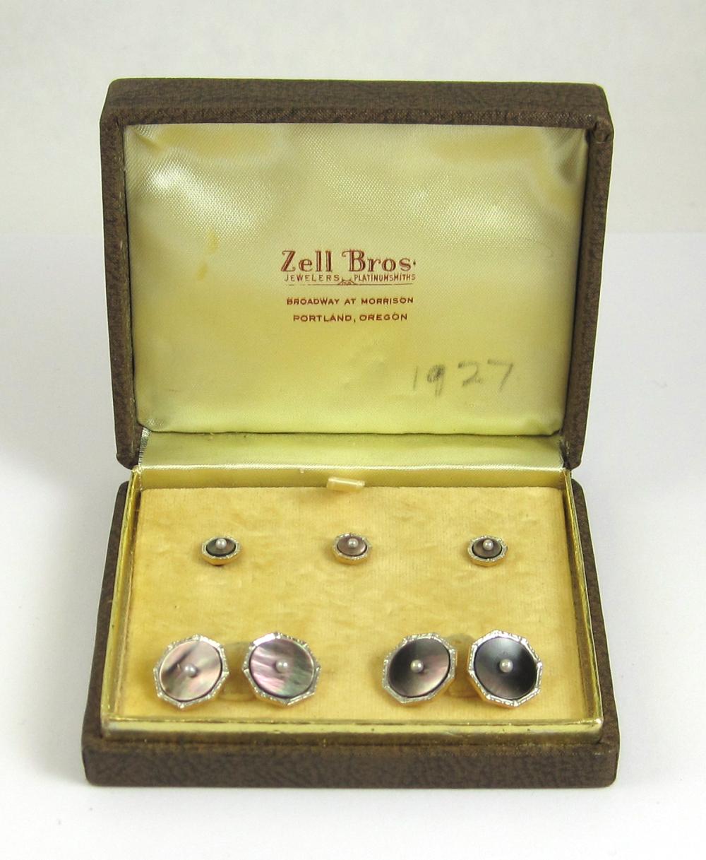 MEN'S VINTAGE ABALONE CUFFLINK