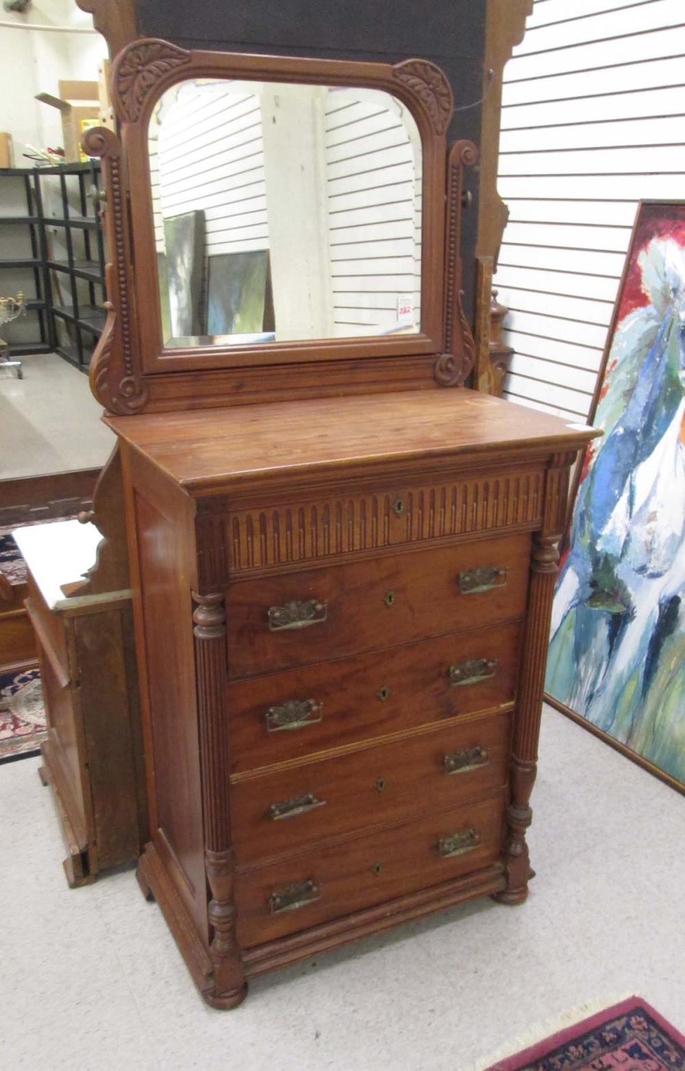 A VICTORIAN MAHOGANY DRESSER WITH