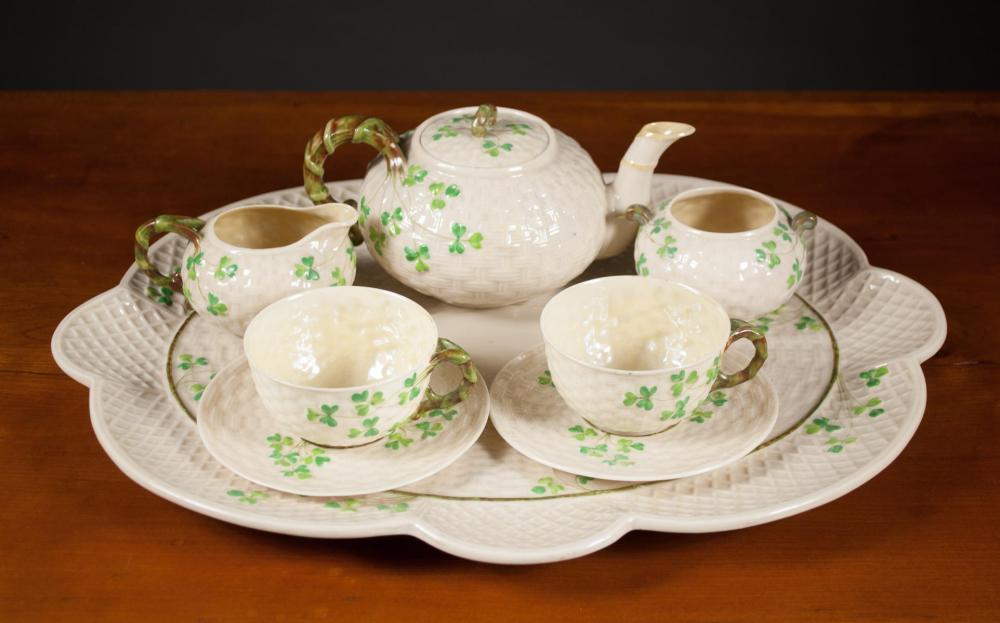 BELLEEK PARIAN PORCELAIN SHAMROCK 316b35