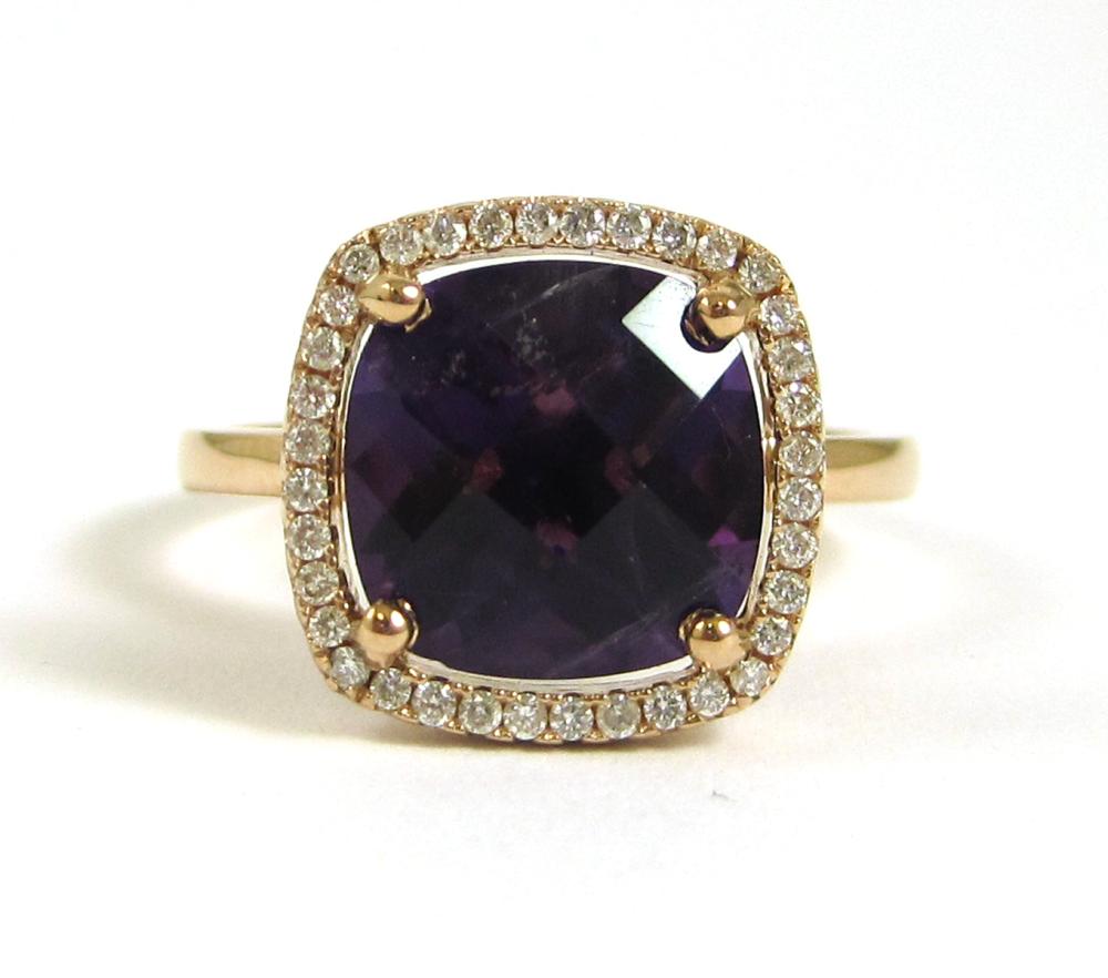 PURPLE AMETHYST AND DIAMOND RING  316b3d