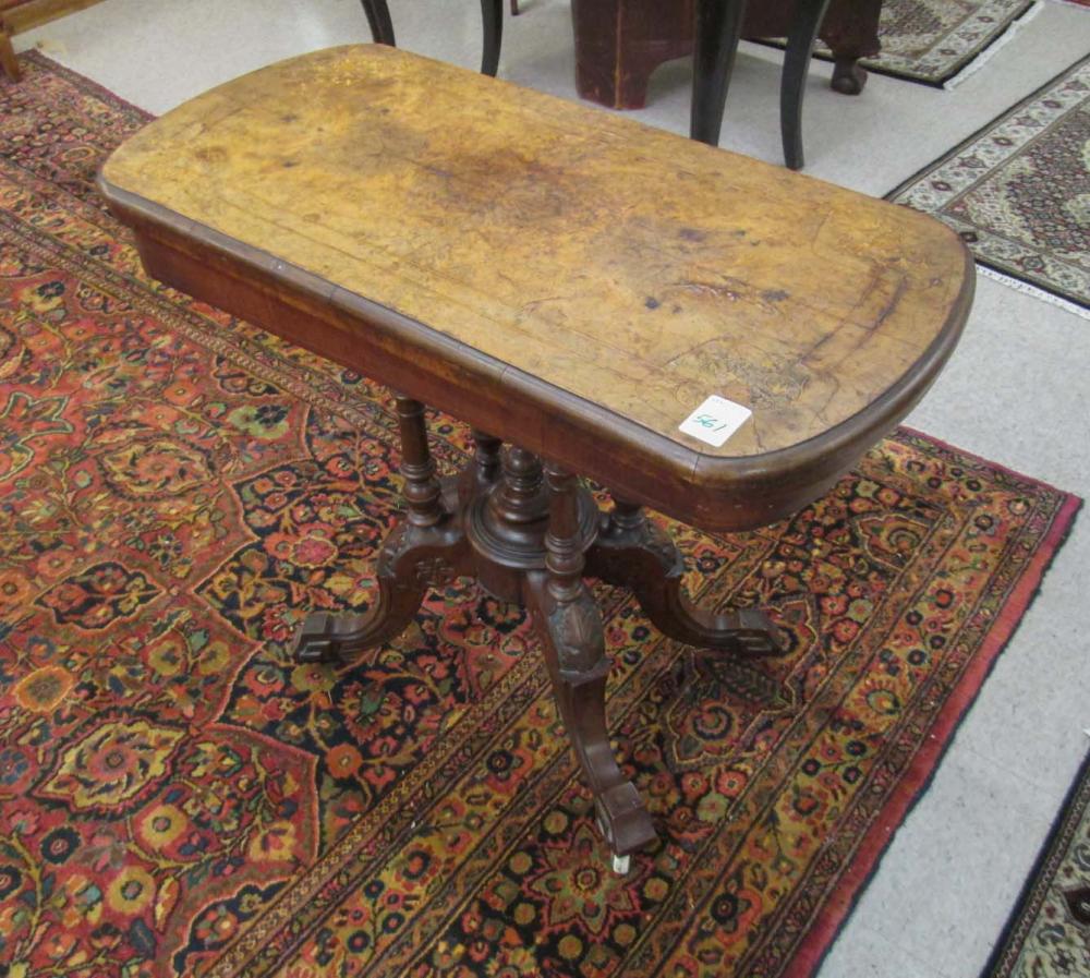 VICTORIAN INLAID WALNUT GAME TABLE  316b58