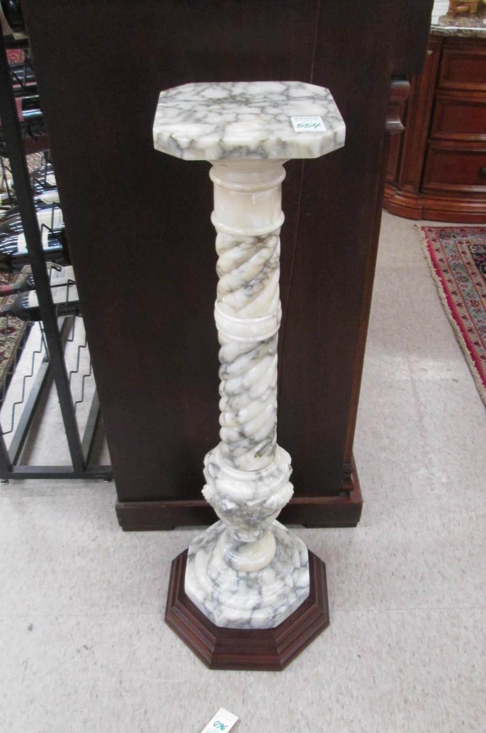 CARVED MARBLE PEDESTAL, ITALIAN,
