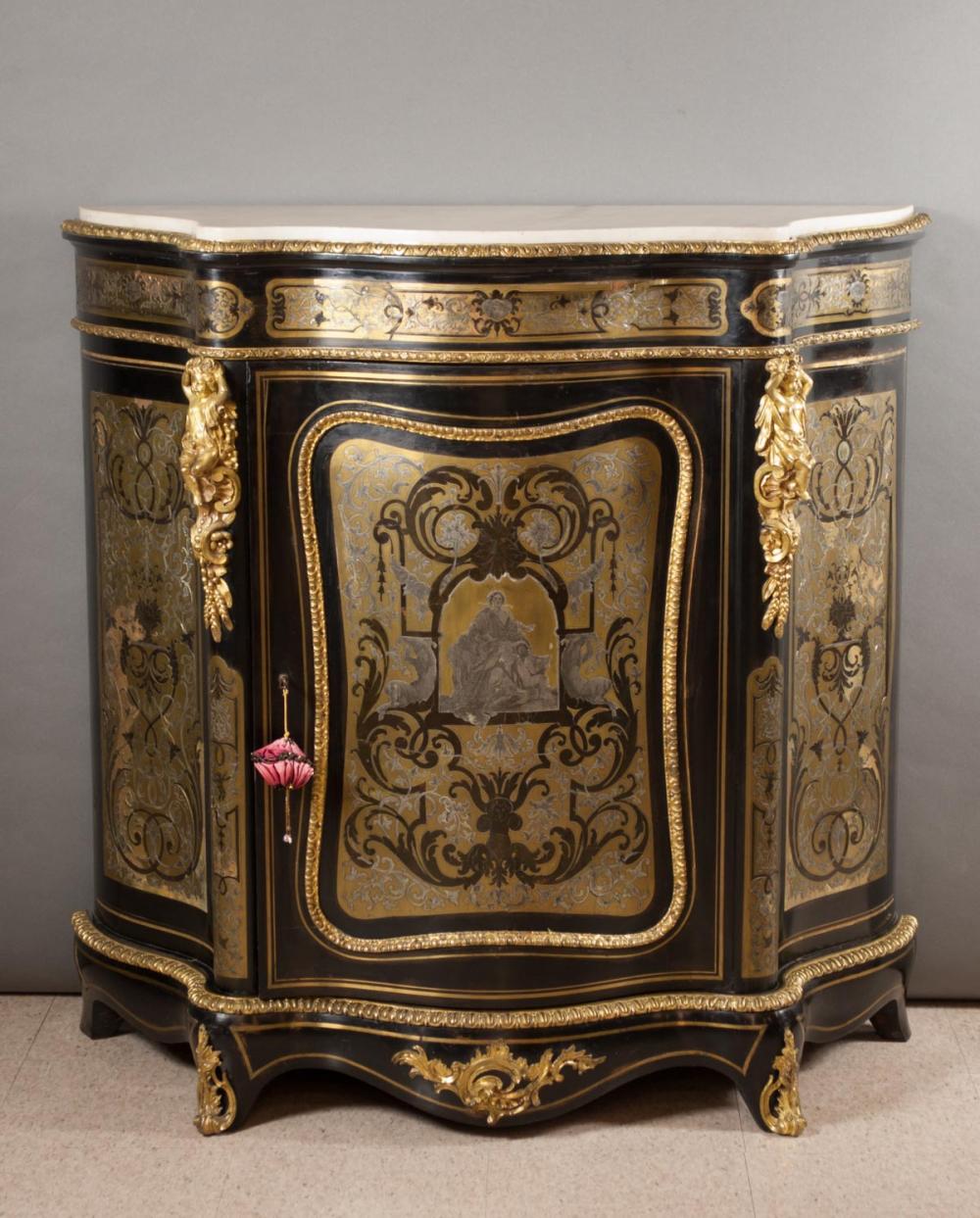 SERPENTINE EBONIZED, BOULLE AND