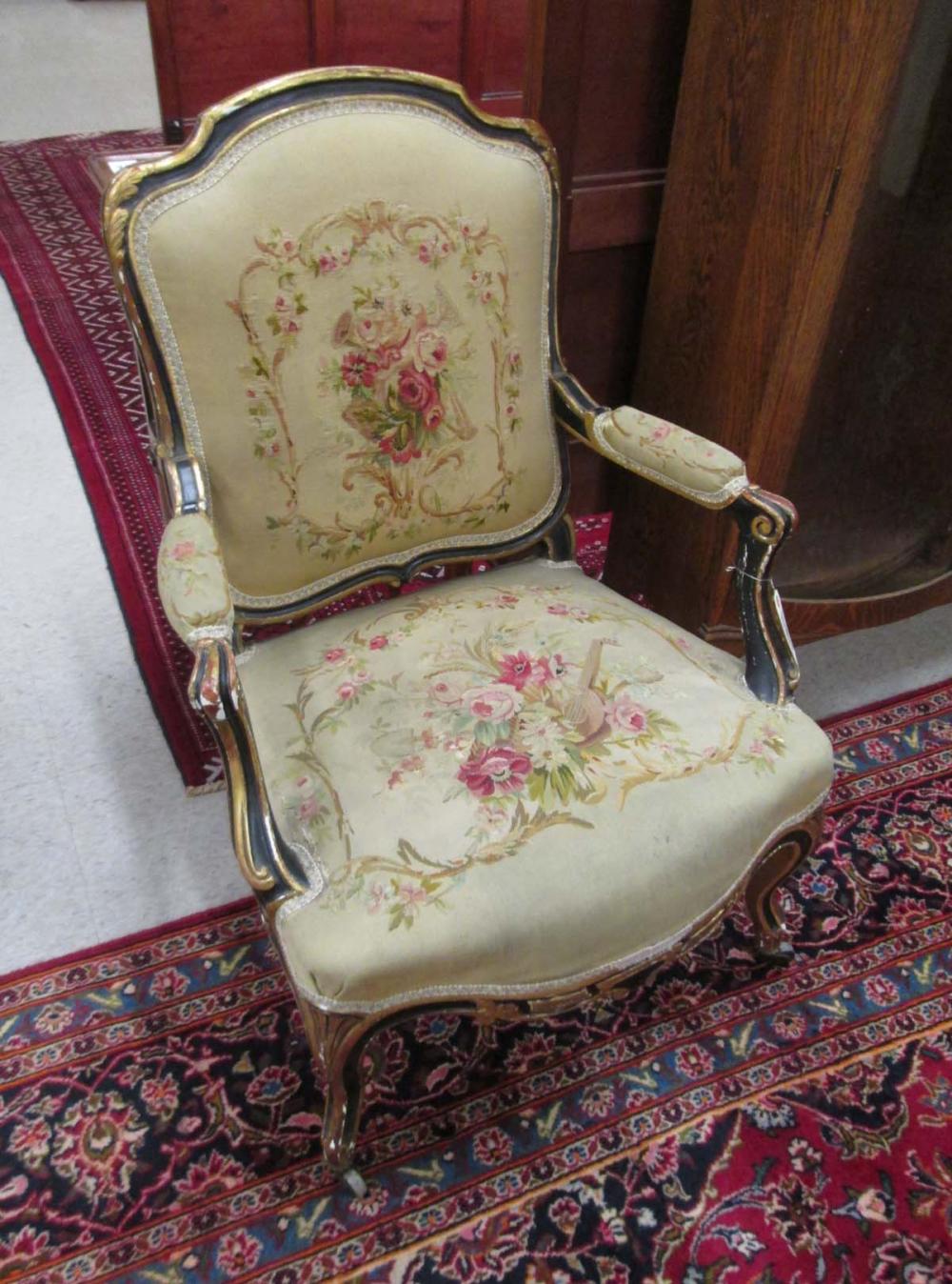 LOUIS XV STYLE AUBUSSON ARMCHAIR  316b80