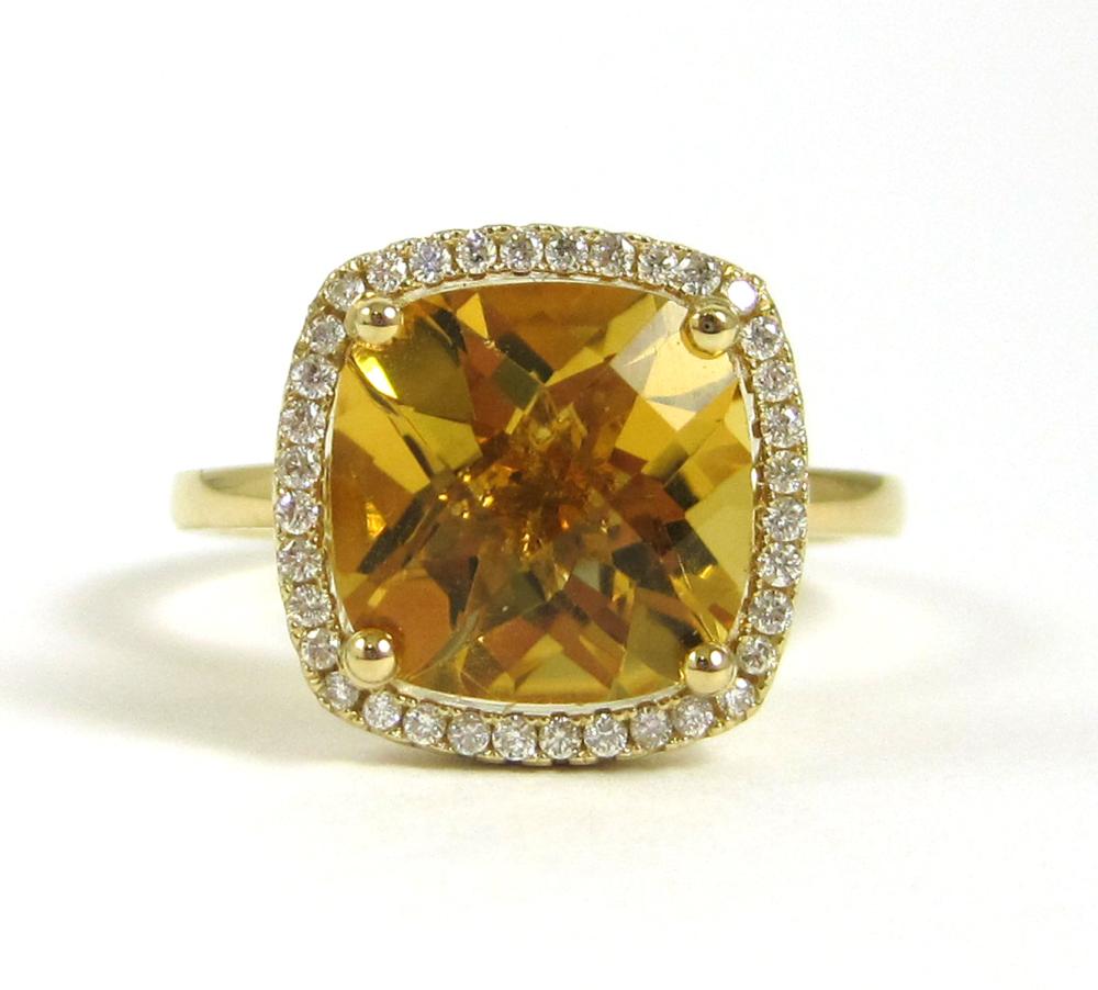 CITRINE, DIAMOND AND FOURTEEN KARAT