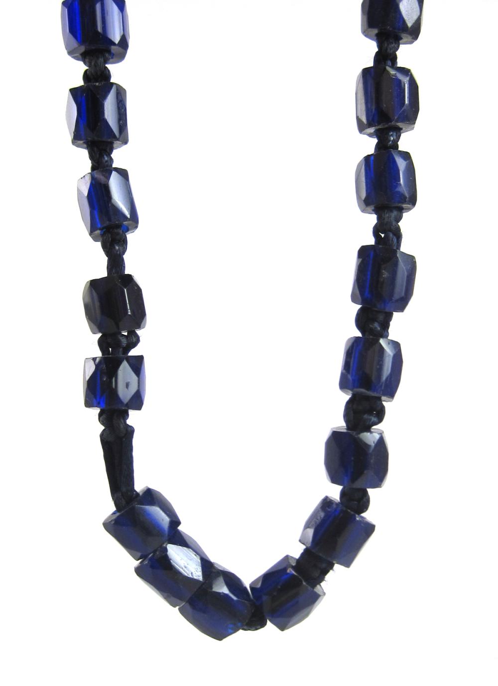 RUSSIAN TRADE BEADS THE DARK BLUE FACETED