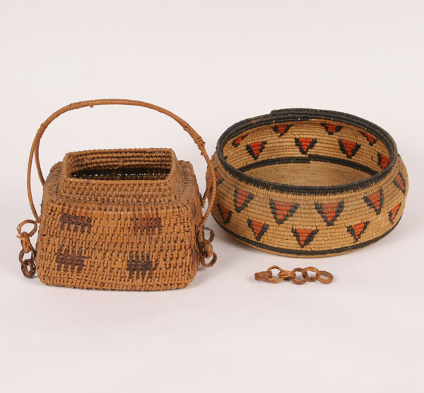 Lot of 2 native woven baskets with 4f138