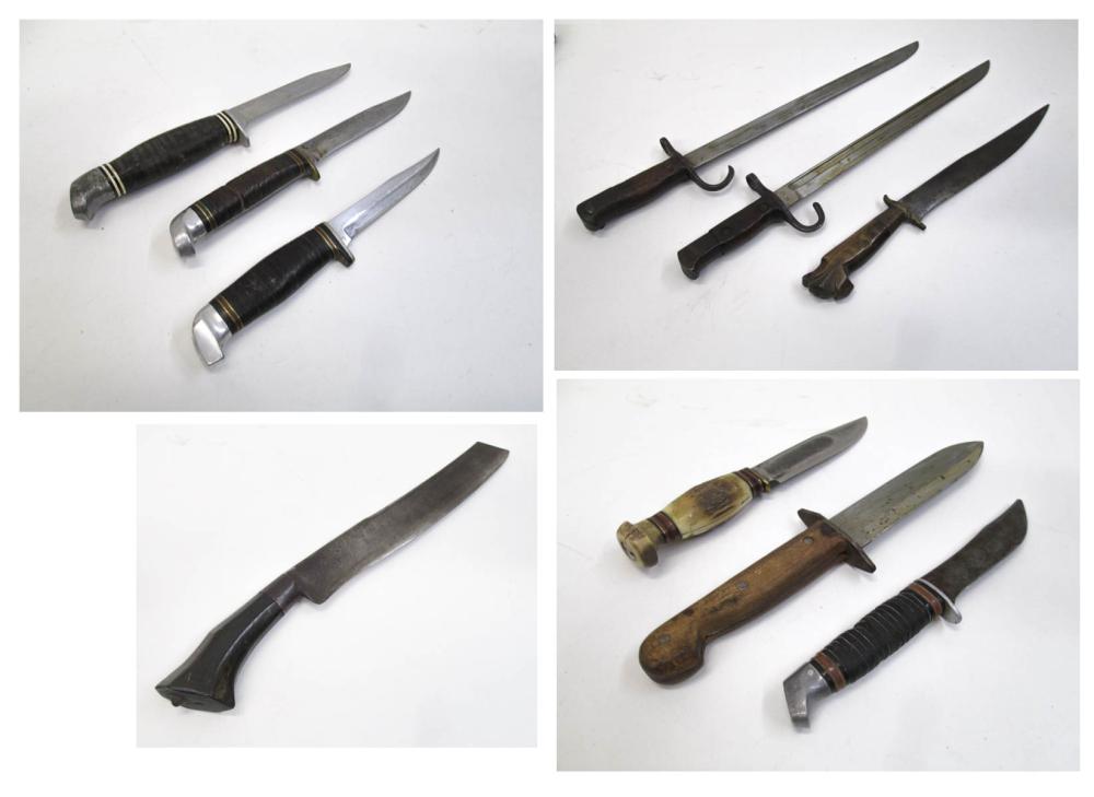 COLLECTION OF TEN EDGED ITEMS INCLUDING