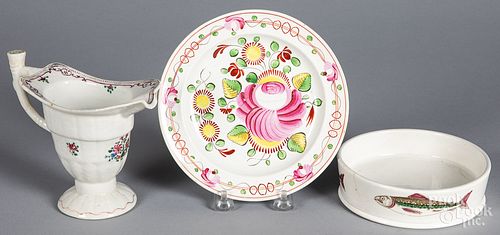 PEARLWARE CHAR DISH, TOGETHER WITH