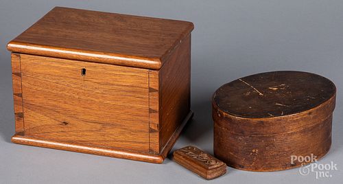 DOVETAILED WALNUT BOX 19TH C Dovetailed 316cfd