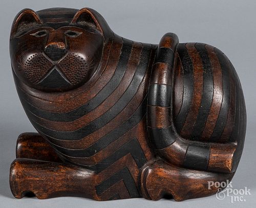 CARVED MAHOGANY CHESHIRE CATCarved