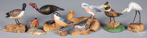 EIGHT CARVED AND PAINTED BIRDSEight 316d18