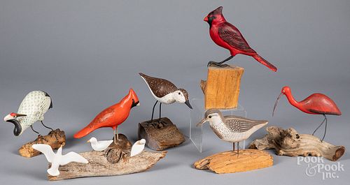 GROUP OF CARVED AND PAINTED BIRDSGroup 316d47