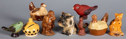 REDWARE AND POTTERY ANIMAL FIGURES