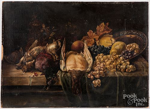 OIL ON CANVAS STILL LIFE 19TH 316d68