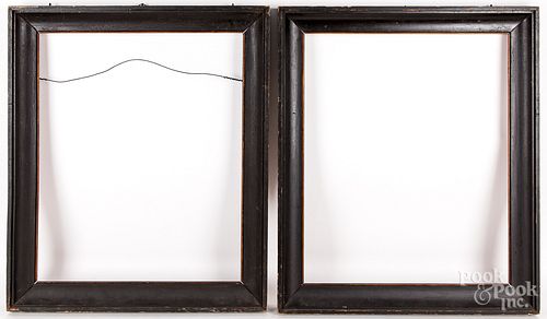 PAIR OF PAINTED PINE PORTRAIT FRAMES,