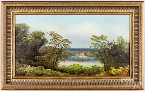 PAIR OF AMERICAN OIL ON BOARD LANDSCAPESPair 316d83