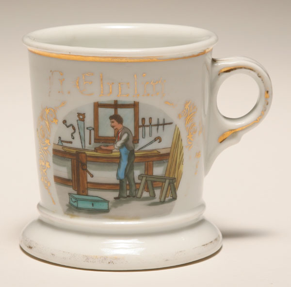 Occupational shaving mug, Carpenter.