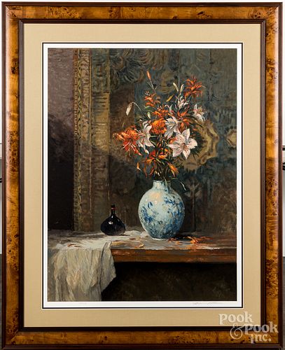 SIGNED PRINT OF A STILL LIFE WITH