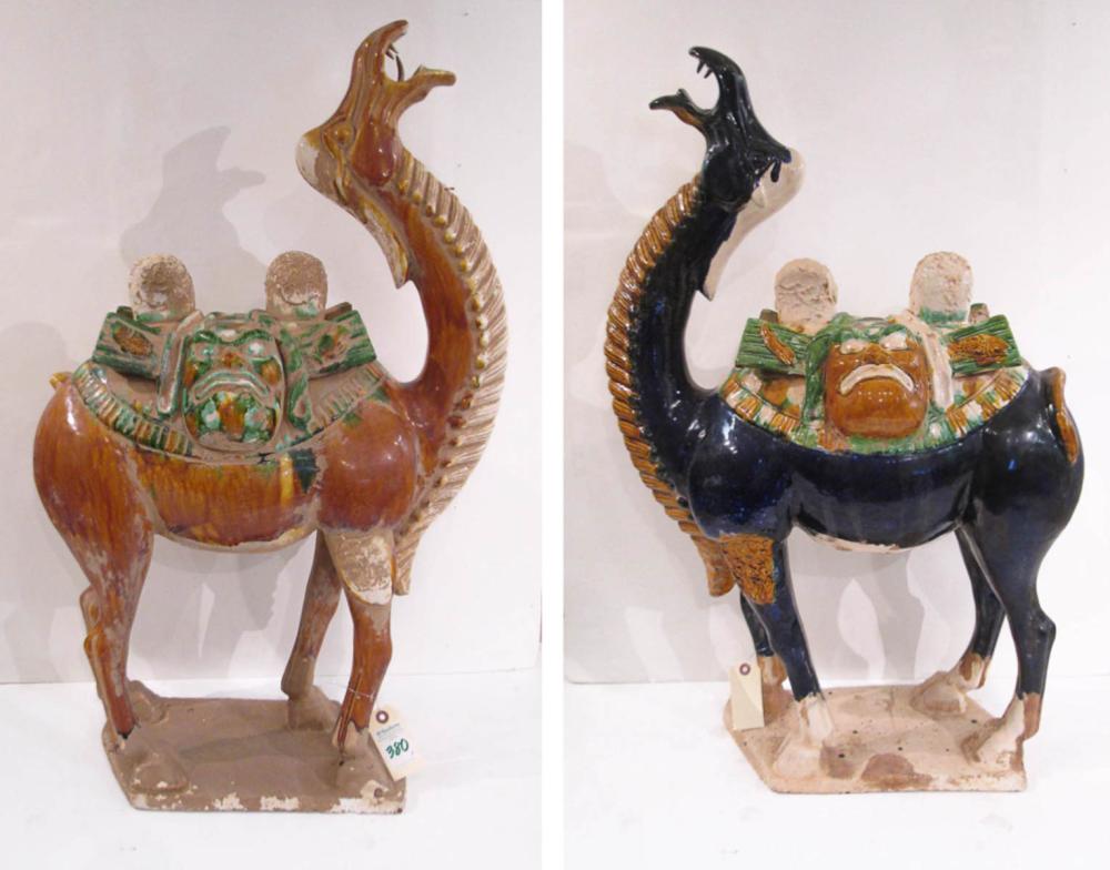 TWO CHINESE TANG STYLE CAMELS  316db7