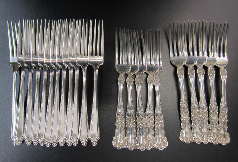 TWENTY-TWO STERLING SILVER DINNER