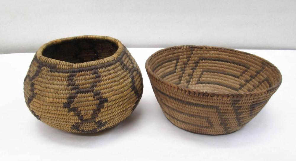 TWO NATIVE AMERICAN COIL BASKETS