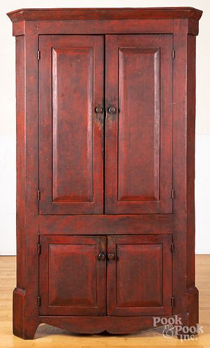 PAINTED PINE ONE PIECE CORNER CUPBOARD  316df5