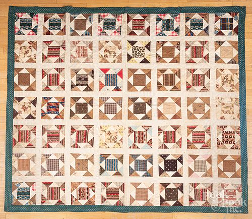 DIAMOND IN SQUARE QUILT, CA. 1840Diamond