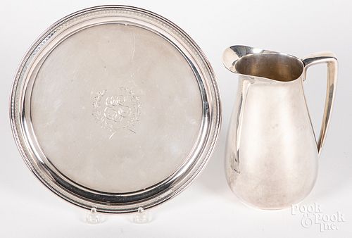 STERLING SILVER TRAY AND WATER