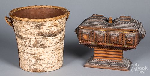 BIRCH BARK BASKET TOGETHER WITH 316e64