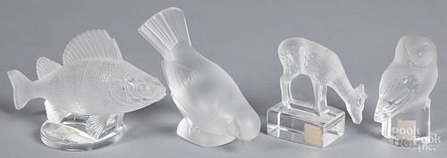 FOUR LALIQUE CRYSTAL ANIMALSFour