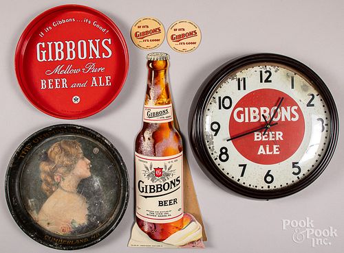 GROUP OF GIBBONS BEER ADVERTISING 316f2d