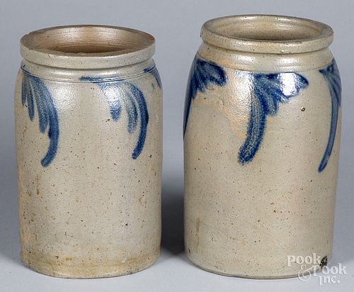 TWO PENNSYLVANIA STONEWARE CROCKS,