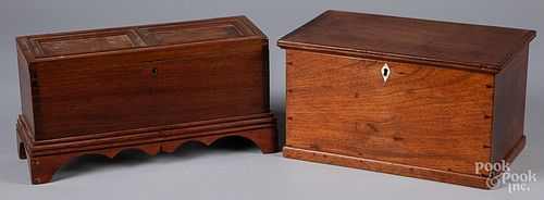 TWO MINIATURE BLANKET CHESTS, 19TH