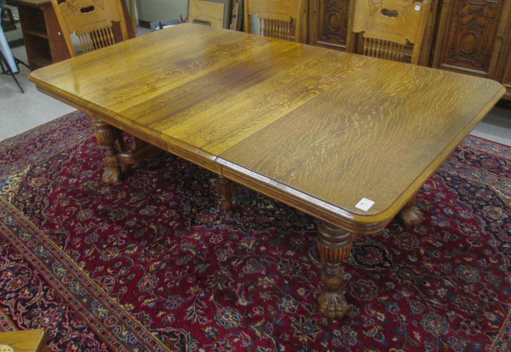 LATE VICTORIAN SQUARE OAK DINING