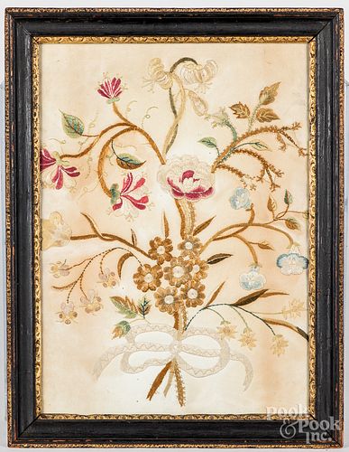 THREE ENGLISH FLORAL EMBROIDERIES  316fe0