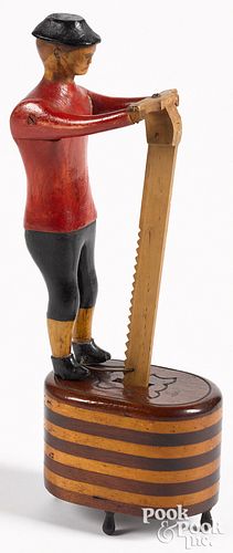 UNUSUAL CARVED AND PAINTED FIGURE 314941