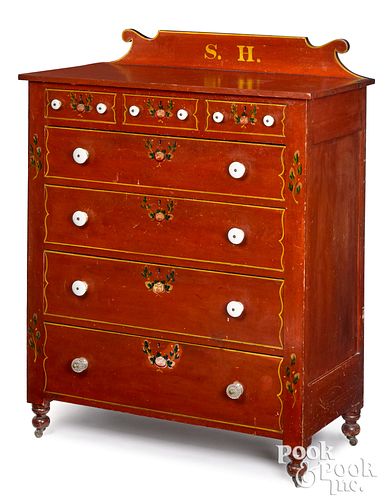 SOAP HOLLOW STYLE PAINTED CHERRY CHEST