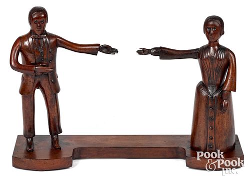 CARVED MAHOGANY FOLK ART GROUPUnusual 314968