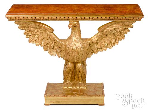 GILTWOOD EAGLE PIER TABLE, 19TH C.Giltwood