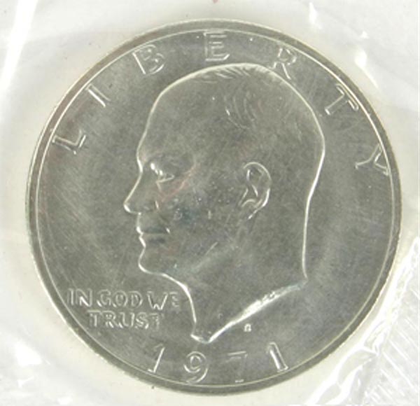 Two 1971 Eisenhower Silver Dollars 4edc3