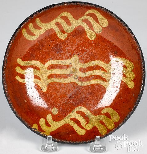 PENNSYLVANIA REDWARE PLATE, 19TH