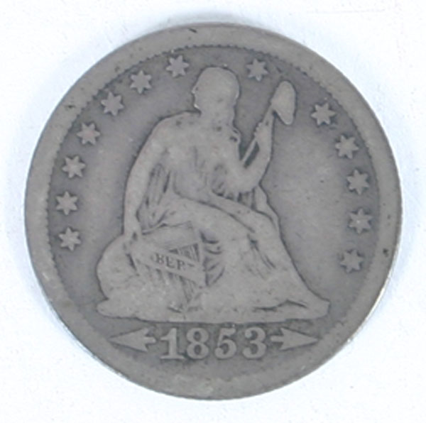 2 Seated Liberty Quarters 1853 Arrows 4edc5