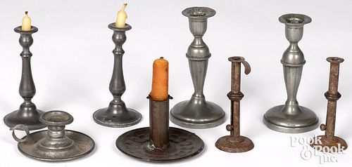 GROUP OF MINIATURE CANDLESTICKS,