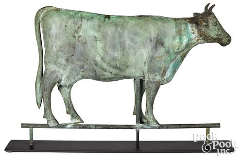 SWELL BODIED COPPER COW WEATHERVANE,